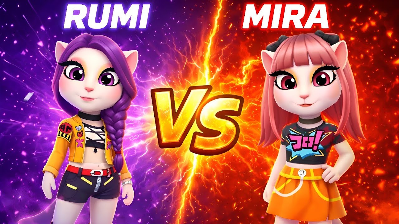 RUMI vs MIRA 💥 KPOP Demon Hunters Battle | My Talking Angela 2 Gameplay