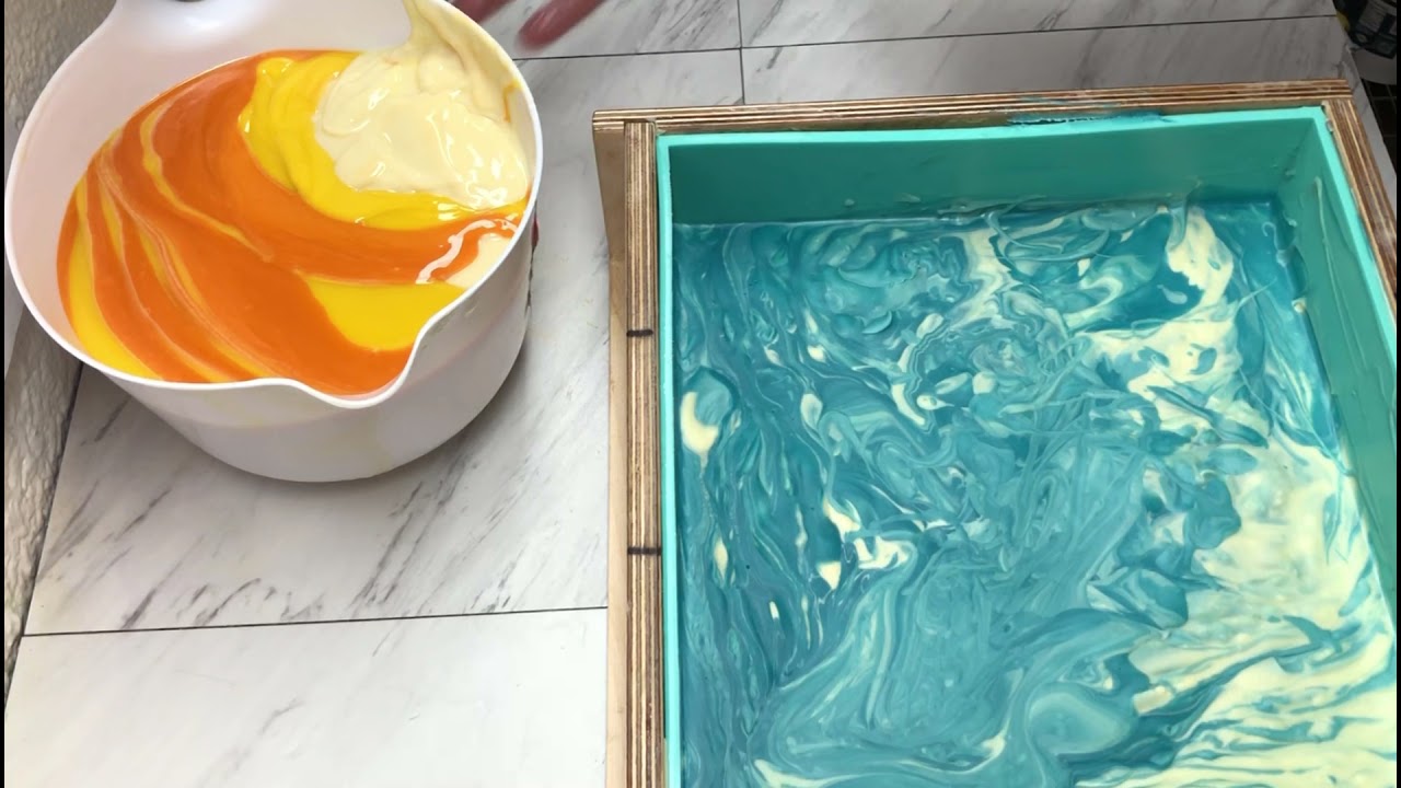 Making and Cutting Mermaid inspired Cold Process Artisan Soap