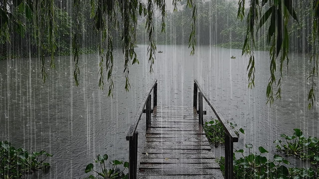 Heavy Night Rain Sounds for Deep Sleep 🌧️ Pure Natural Rain No Noise Stress Relief Ambience