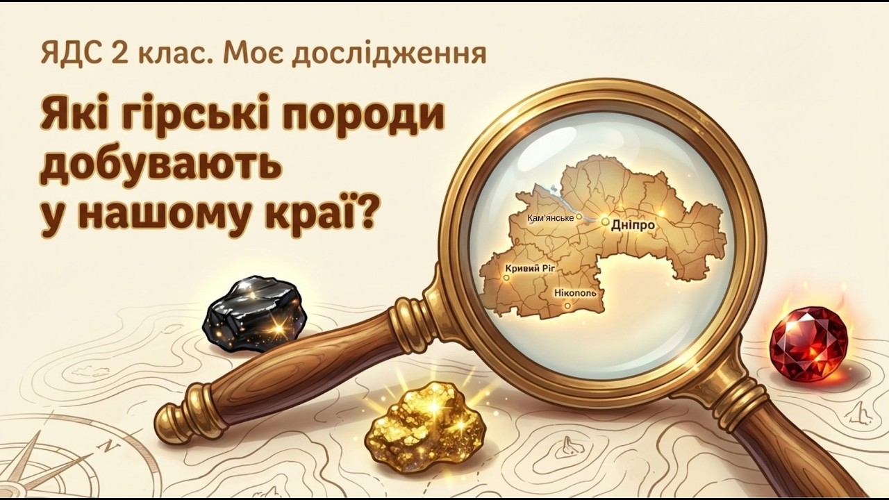 Моє дослідження. Які гірські породи добувають у нашому краї. Дніпропетровщина ЯДС 2 клас