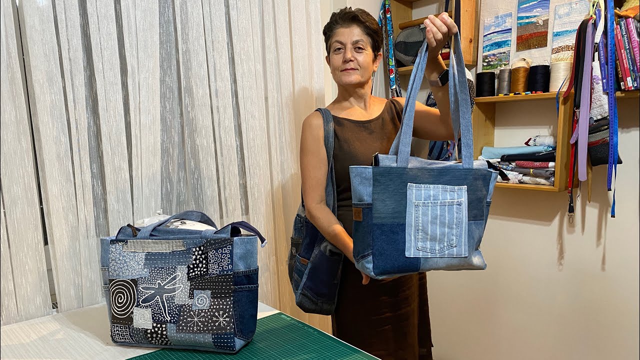 Kot Kumaş ve Cepler Kullanarak Kol Çantası Yapımı | Shoulder Bag Using Denim Fabric and Pockets