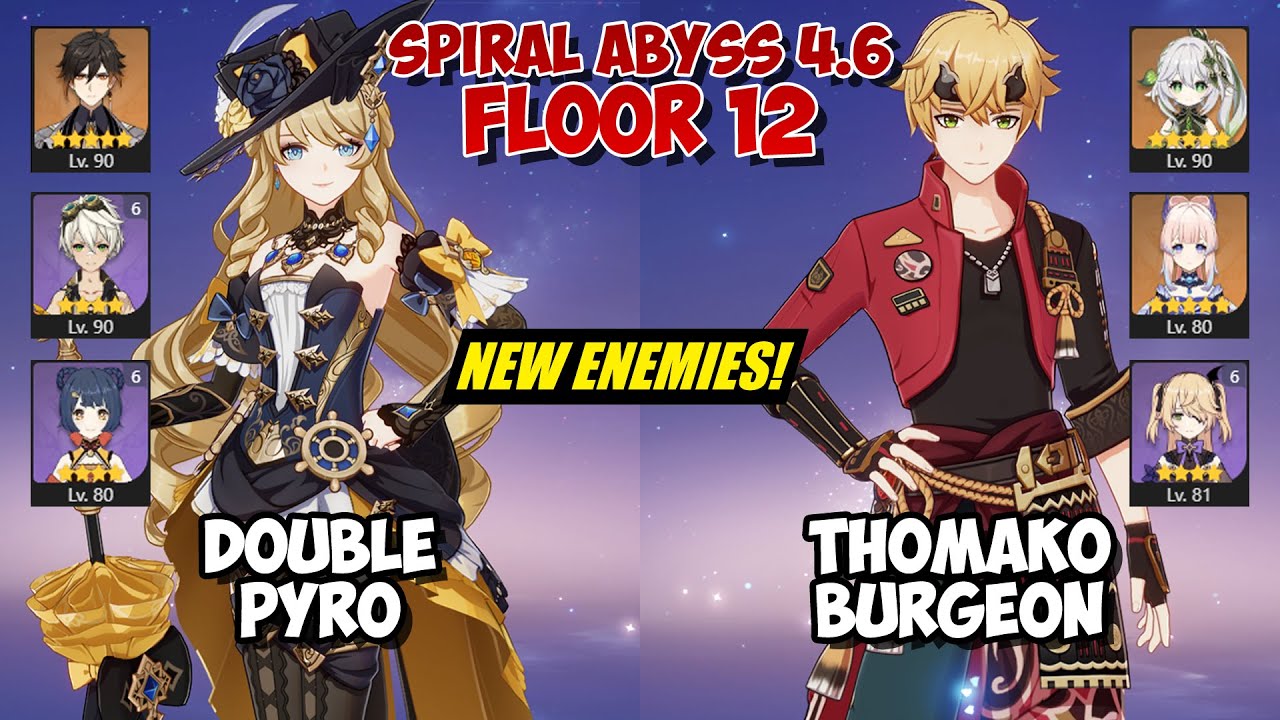 Navia Double Pyro & Kokomi Thoma Burgeon | Spiral Abyss 4.6