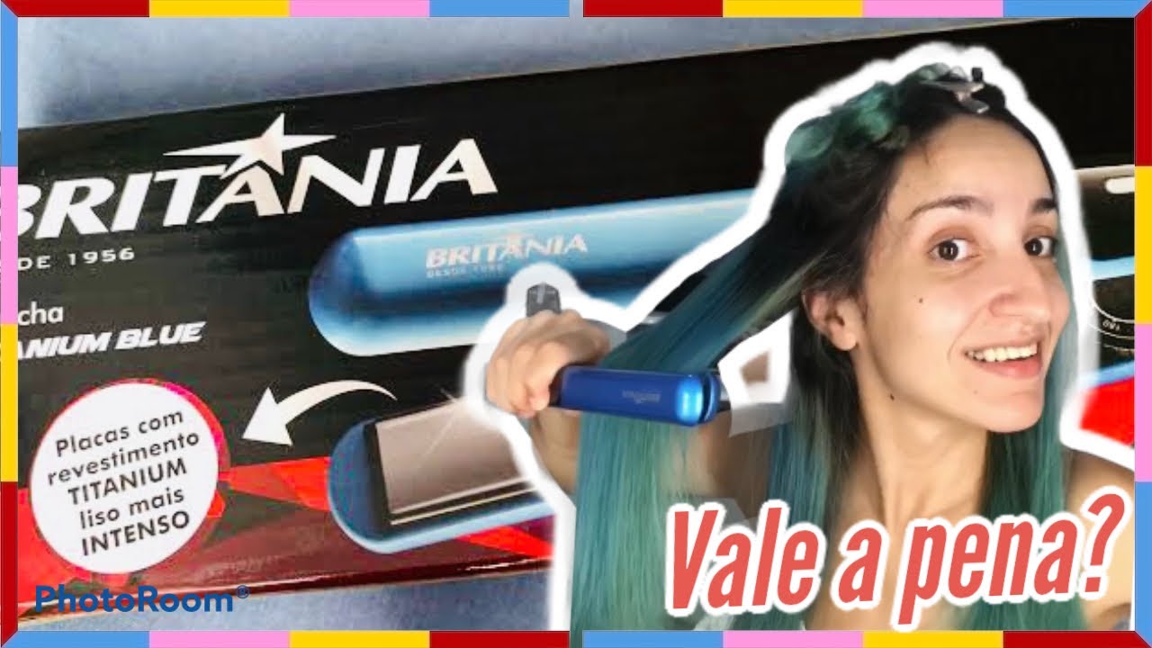 TESTANDO CHAPINHA/PRANCHA BRITÂNIA TITANIUM BLUE 220ºC - bivolt - primeiras impressões