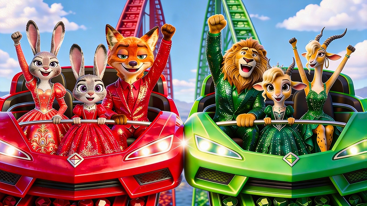 🎢⚔️ Zootopia Ruby Family VS Amethyst Family Roller Coaster Challenge | Zootopia 2