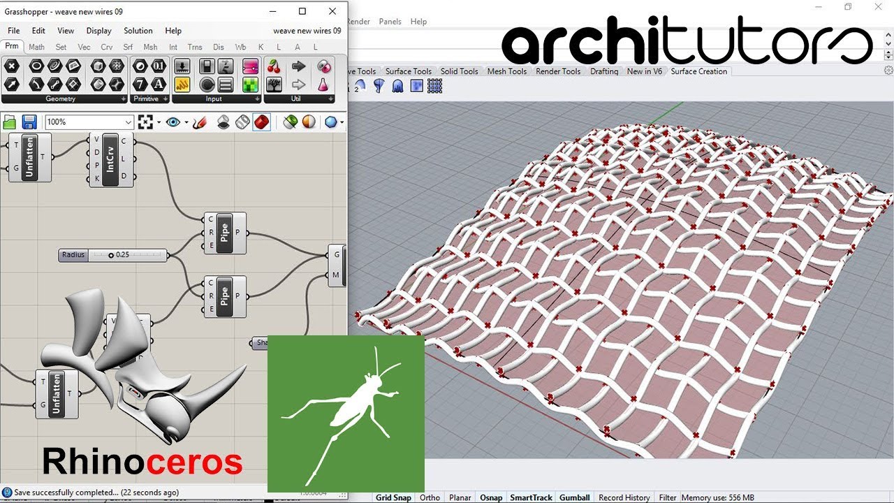 warp and weft pattern using grasshopper in rhino | architutors