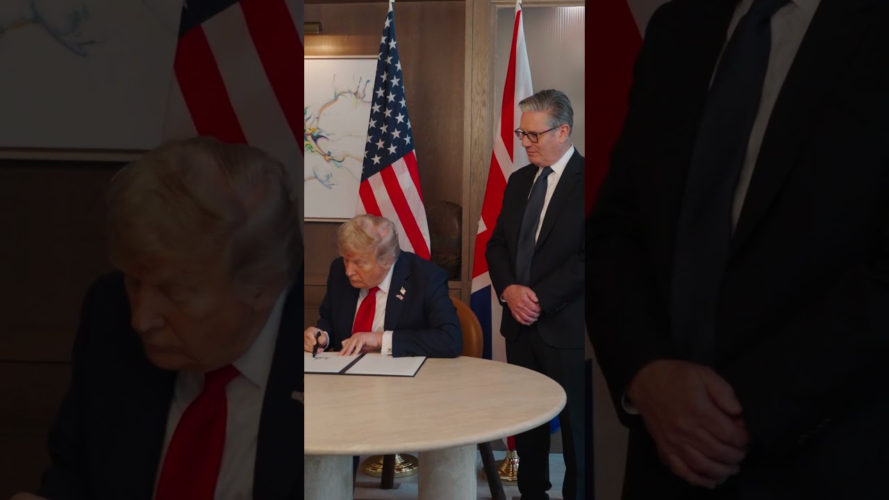 President Trump signs UK-US trade deal with UK Prime Minister Keir Starmer