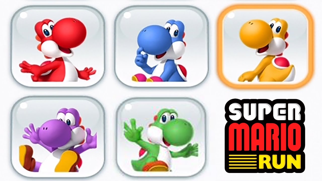 Super Mario Run - All Yoshi Variants Unlocked + Gameplay