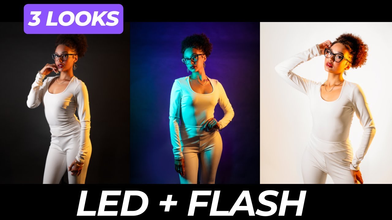 Mixing LED plus Off Camera Flash - Viltrox K60 RGB LED +Godox  V1 Speedlight