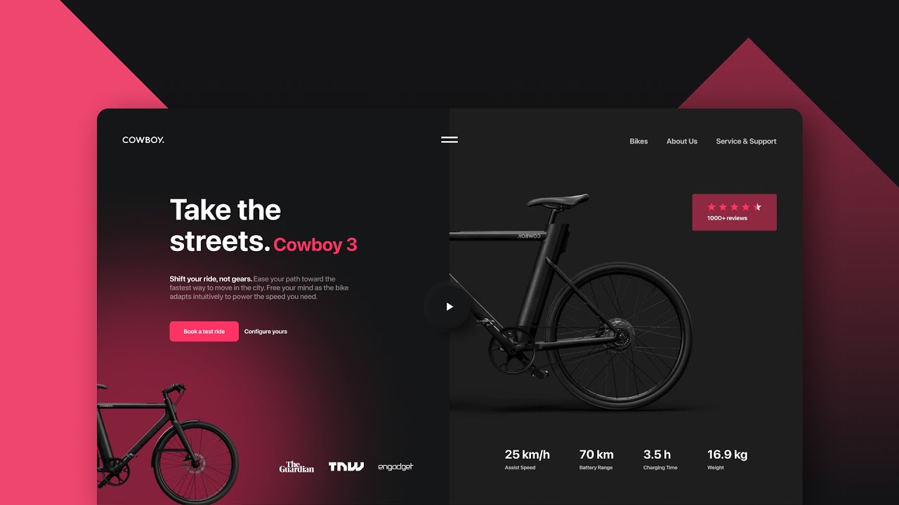 Designing an e-Bike Landing Page UI Design in Figma - Speed Art Tutorial