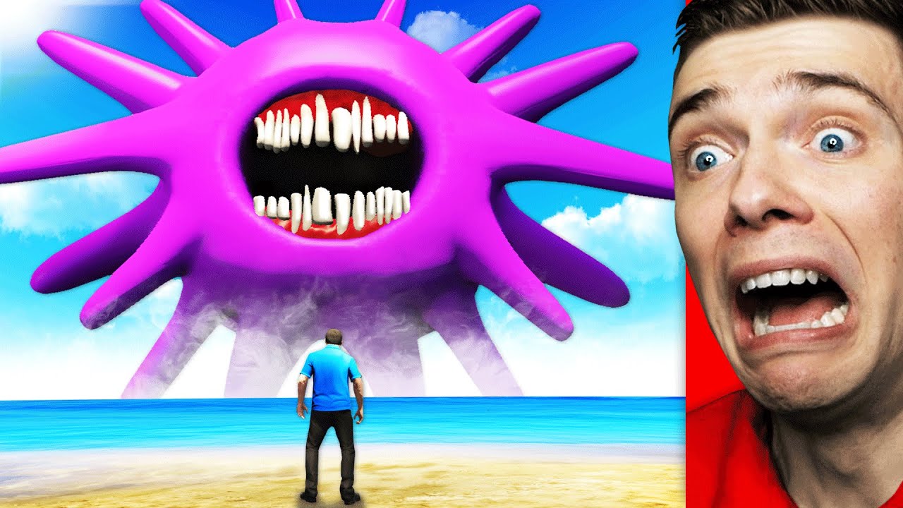 Defending LOS SANTOS From JELLY MOUTH In GTA 5 (Scary Monster)