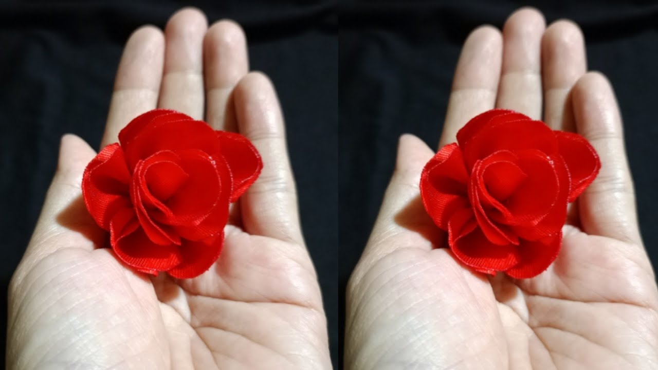 DIY / How To Make Sattin Ribbon Flower Easy / Sattin Ribbon Flower
