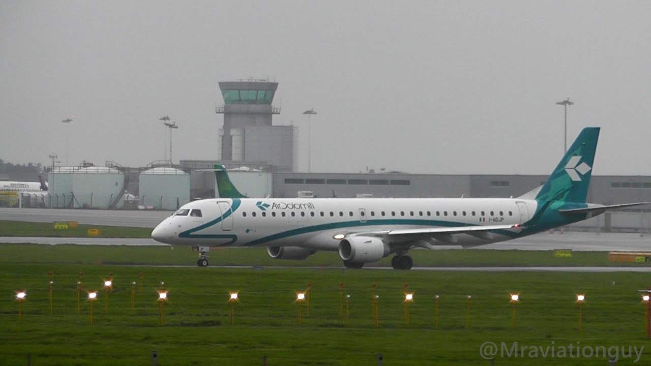 *RARE* Air Dolomiti ERJ-195 Landing and wet Takeoff - Bristol Airport (EGGD/BRS)+ATC 13.10.13