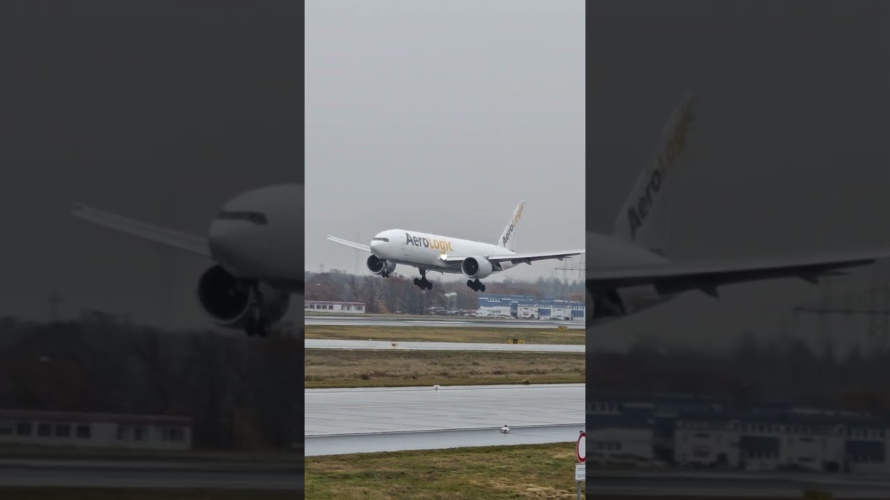 AeroLogic Boeing 777F butter landing at EDDF 
