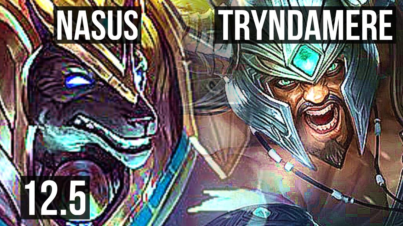 NASUS vs TRYNDAMERE (TOP) | 12/2/9, 1.0M mastery, Godlike, 300+ games | EUW Master | 12.5