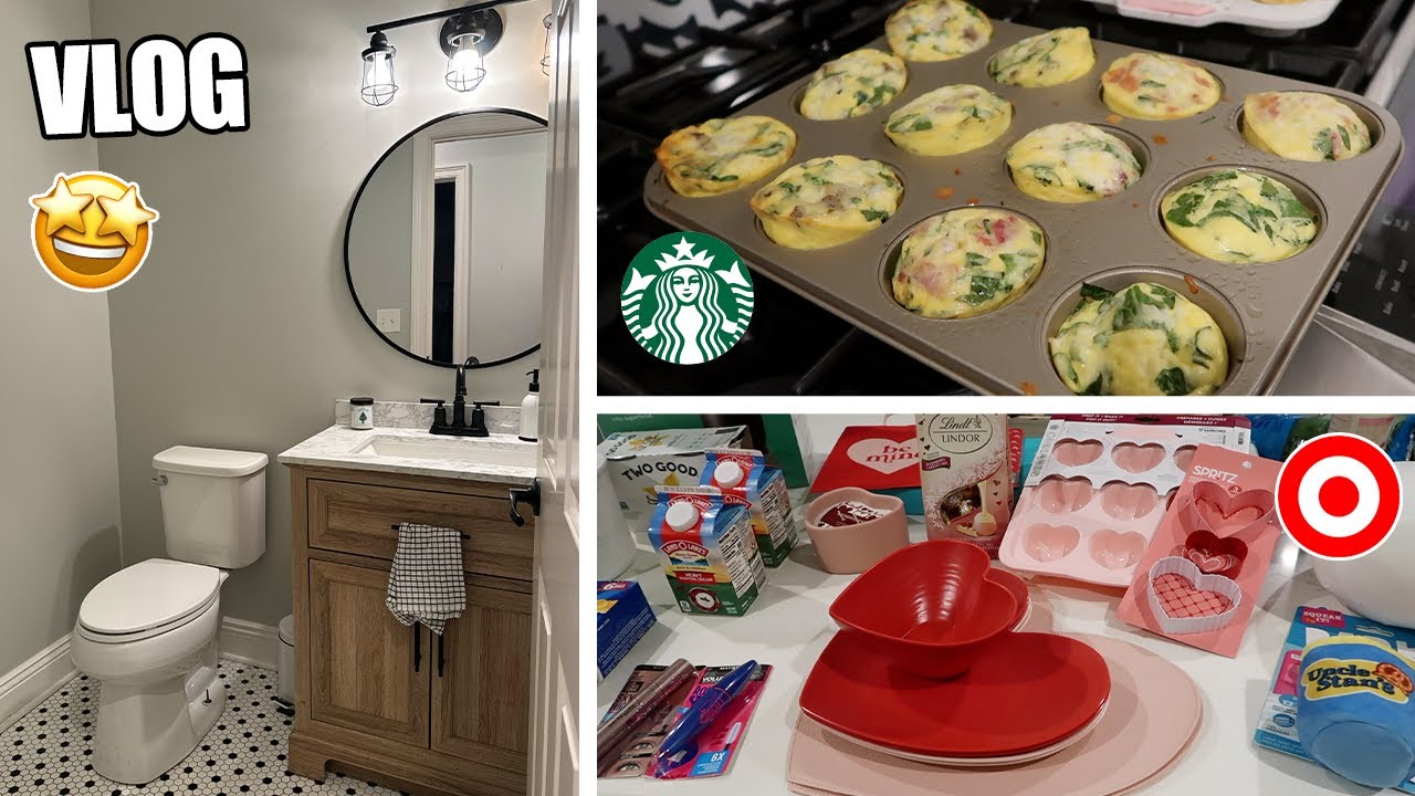 Vlog | Target Shopping, Finished Bathroom, Starbucks Egg Bites at Home