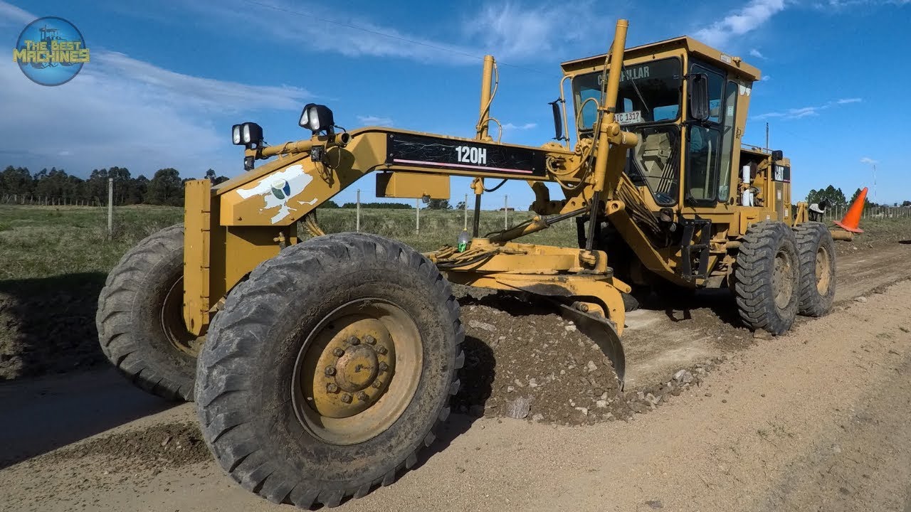 (SOUND) CAT 120H Motor Grader Road Construction The Best
