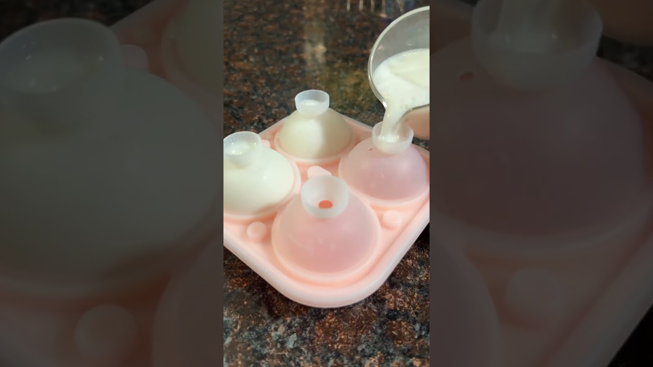 Making almond milk rose ice cubes 🌹🧊 #shorts