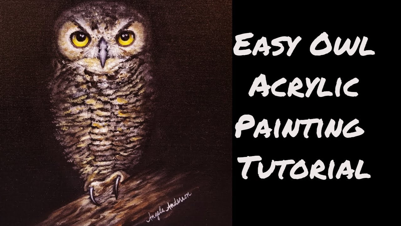 Spooky Owl Acrylic Painting LIVE Tutorial