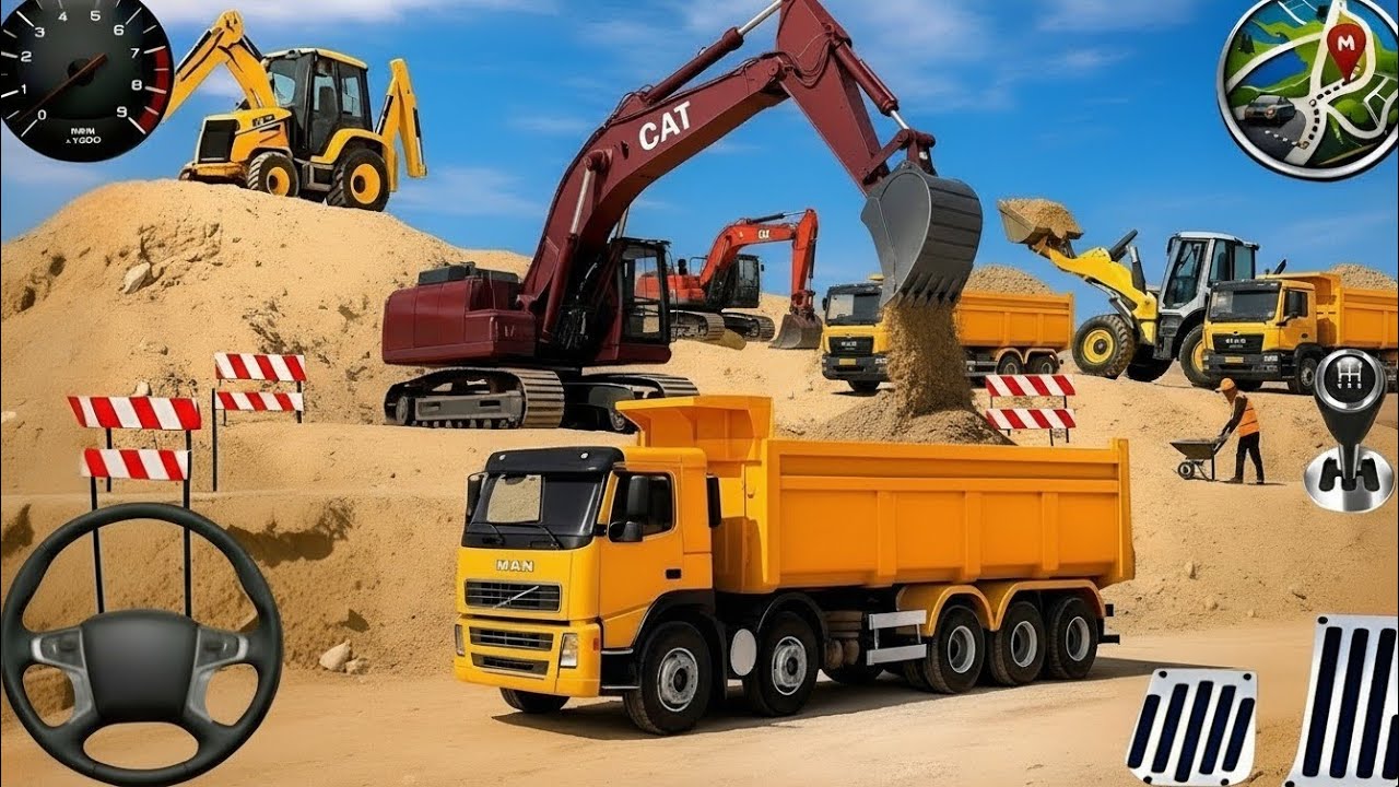 City  Road Construction JCB Excavator 3D - 🚧 | Heavy Excavator And Truck - Android Gameplay Download