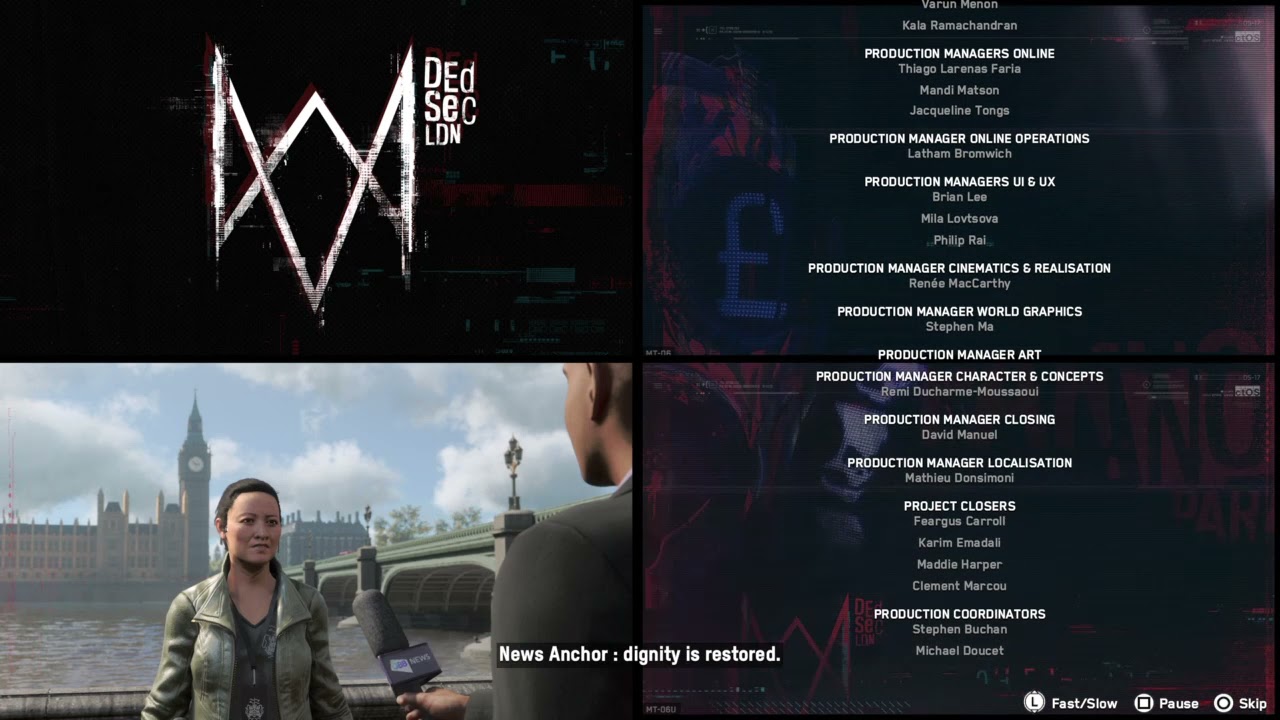Watch dogs legion credits news reports
