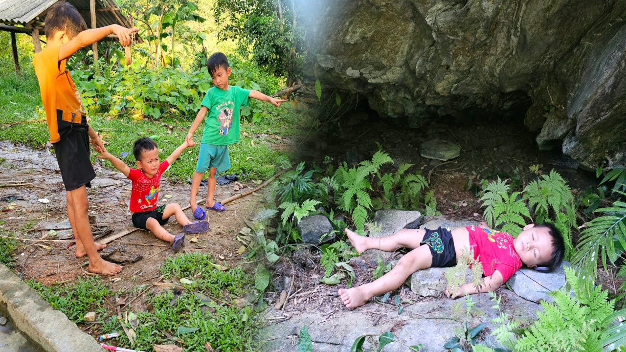 The mother went to collect firewood while the two brothers stayed home to chase the boy away