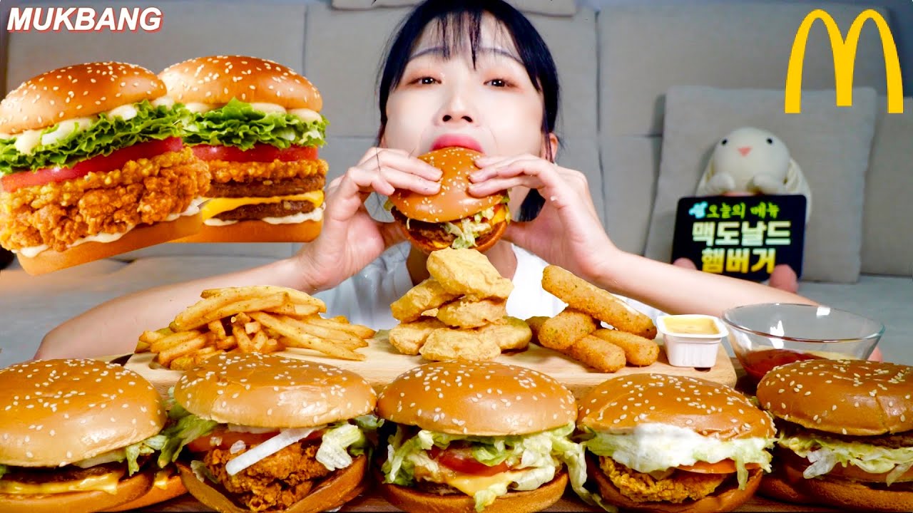 내돈내산) 맥도날드 신메뉴 창녕갈릭치킨 창녕갈릭비프 빅맥 베이컨토마토디럭스 맥스파이시 상하이 버거 5종 먹방 Mcdonal’s burgers Mukbang