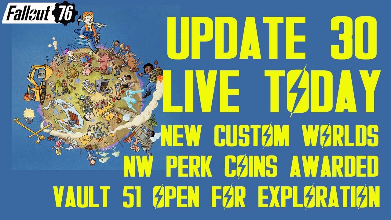 FALLOUT 76 Update 30 LIVE TODAY/Custom Worlds/NW Perk Coins awarded/NEW Season 6 will be LIVE TODAY
