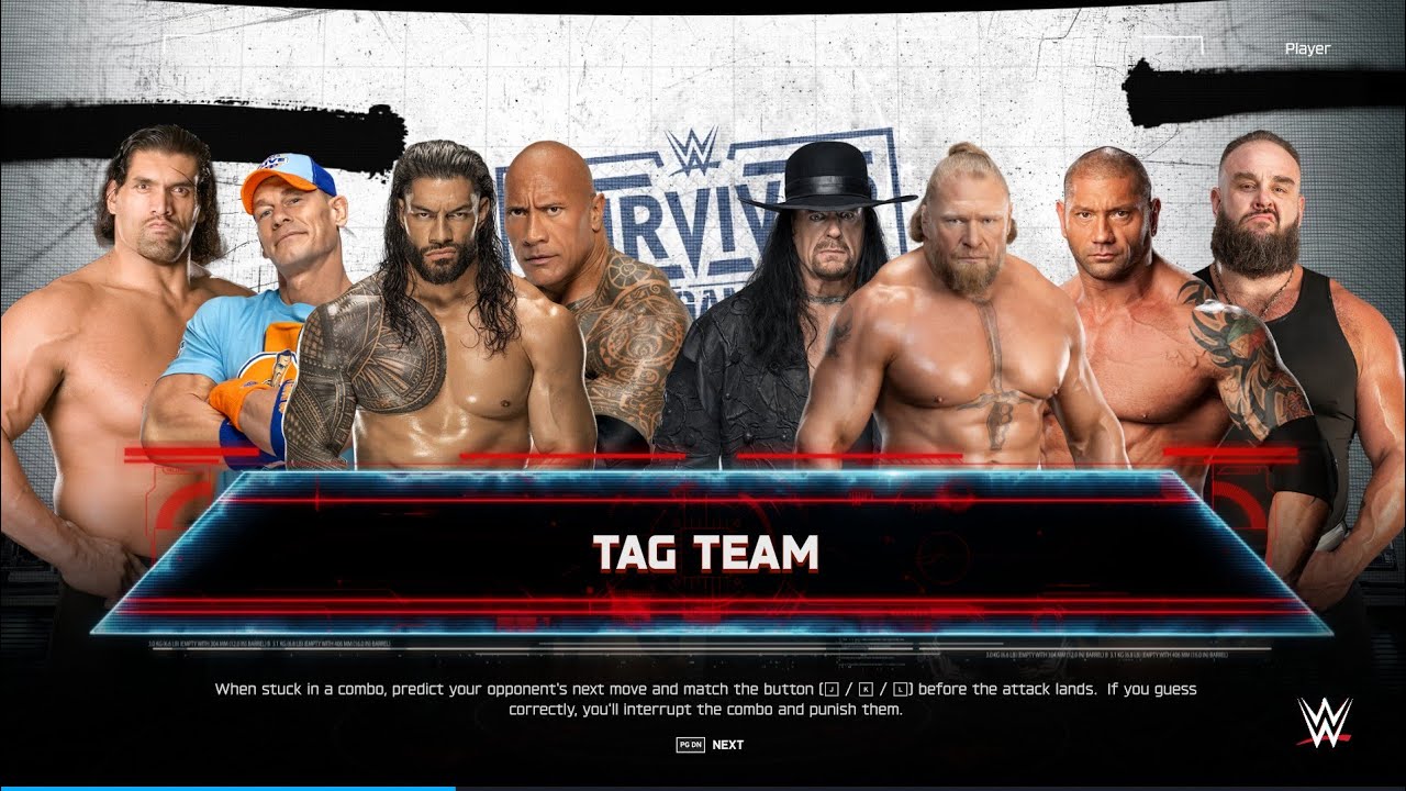 WWE 2K25 Roman Reigns Team Vs Brock Lesnar Team Match 