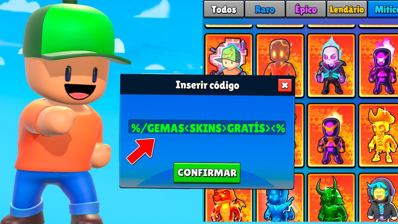 FUNCIONOU!! NOVO CÓDIGO SECRETO PARA LIBERAR AS SKINS ESPECIAIS DE GRAÇA NO STUMBLE GUYS!!