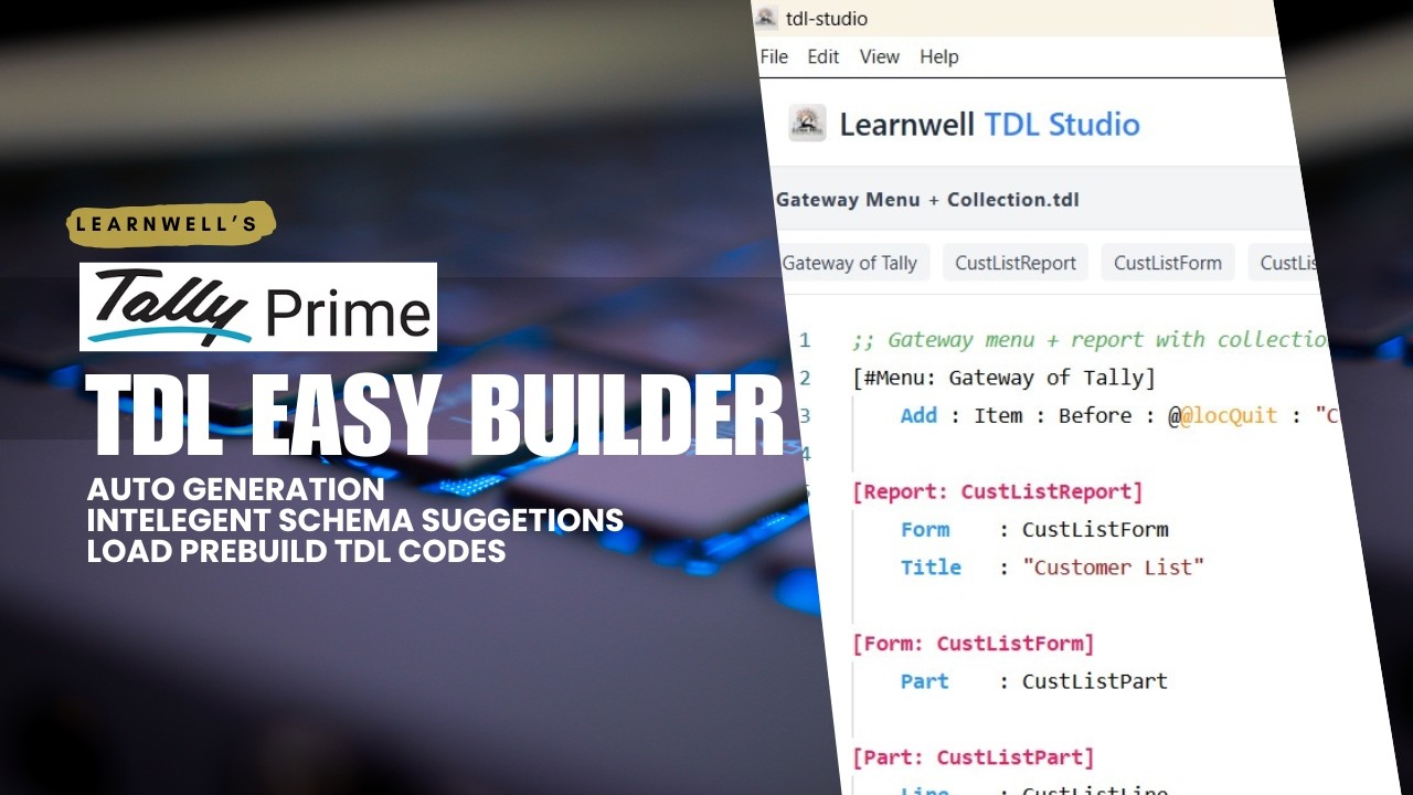 LEARNWELL TDL STUDIO - Fastest TDL Code Generator