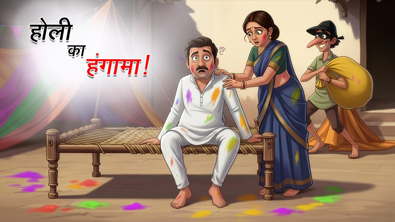 होली का हंगामा! | The chaos of Holi! | Holi Comedy Story | Hindi Animated Kahani