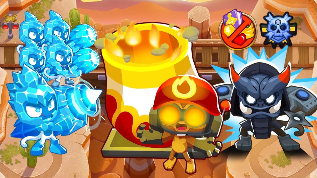 BTD6 Sunset Gulch CHIMPS Black Border Guide