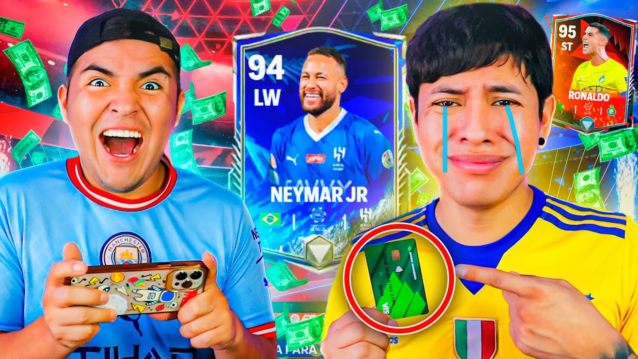 ESTE IDIOTA ME GASTA TODO EL DINERO DE LA TARJETA en FC MOBILE 😭 ¿Sale NEYMAR JR & CR7?