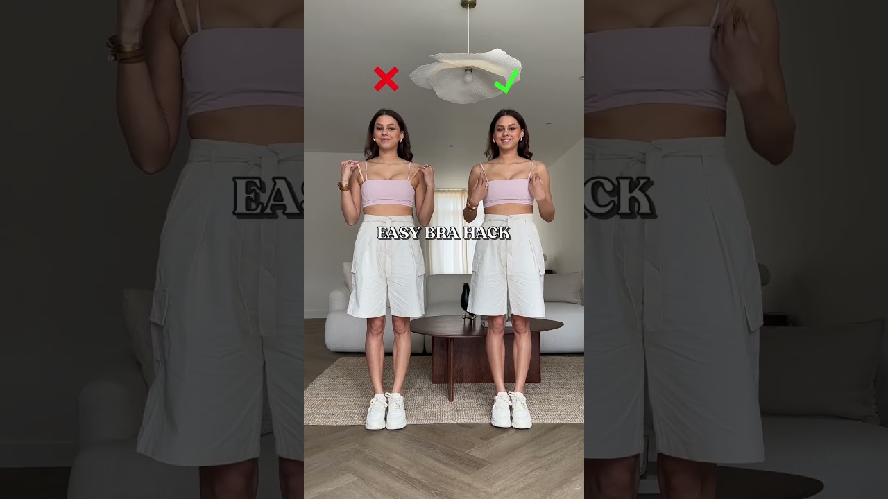 CREATE A STRAPLESS BRA IN SECONDS 😱✨ if you wear a top! SAVE & SUBSCRIBE for #fashion 💗
