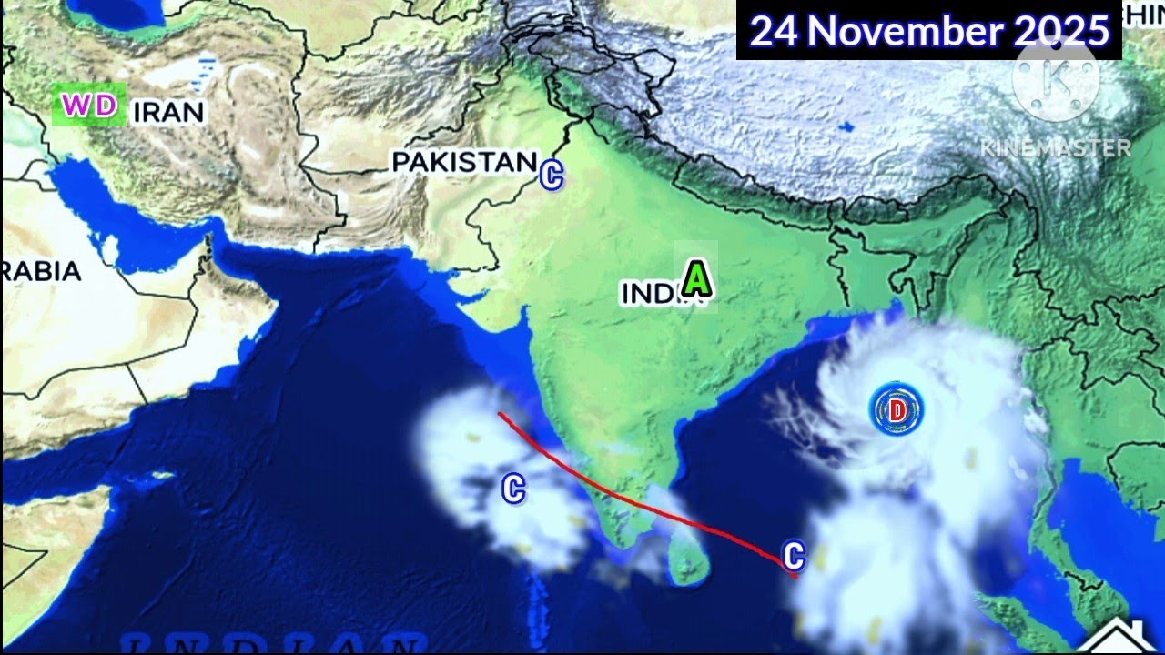 South Asia North Indian Ocean Active System Next 25 Days Weather Forecast System Map. 