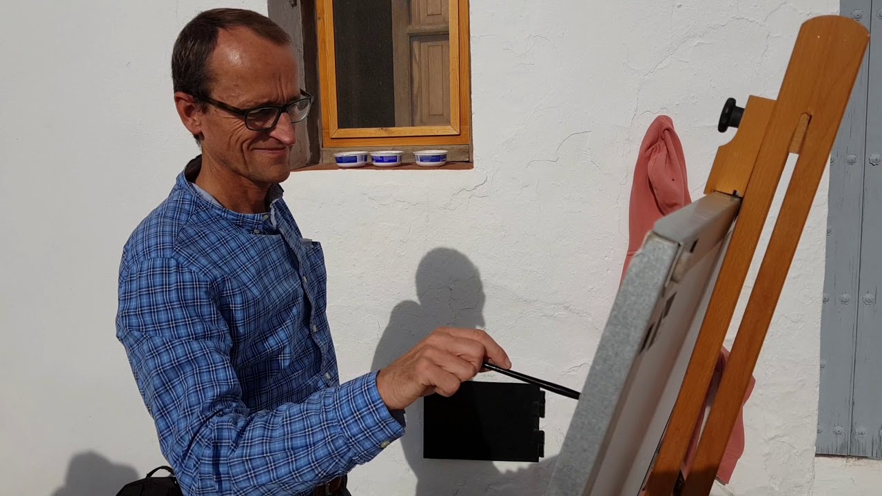 Watercolourist Klaus Hinkel in Frigiliana
