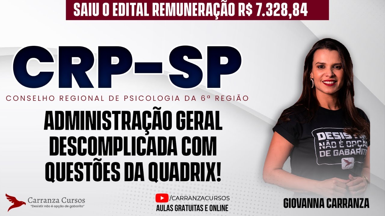 CRP-SP 2025: Administração Geral Descomplicada | Questões Comentadas da Banca Quadrix!