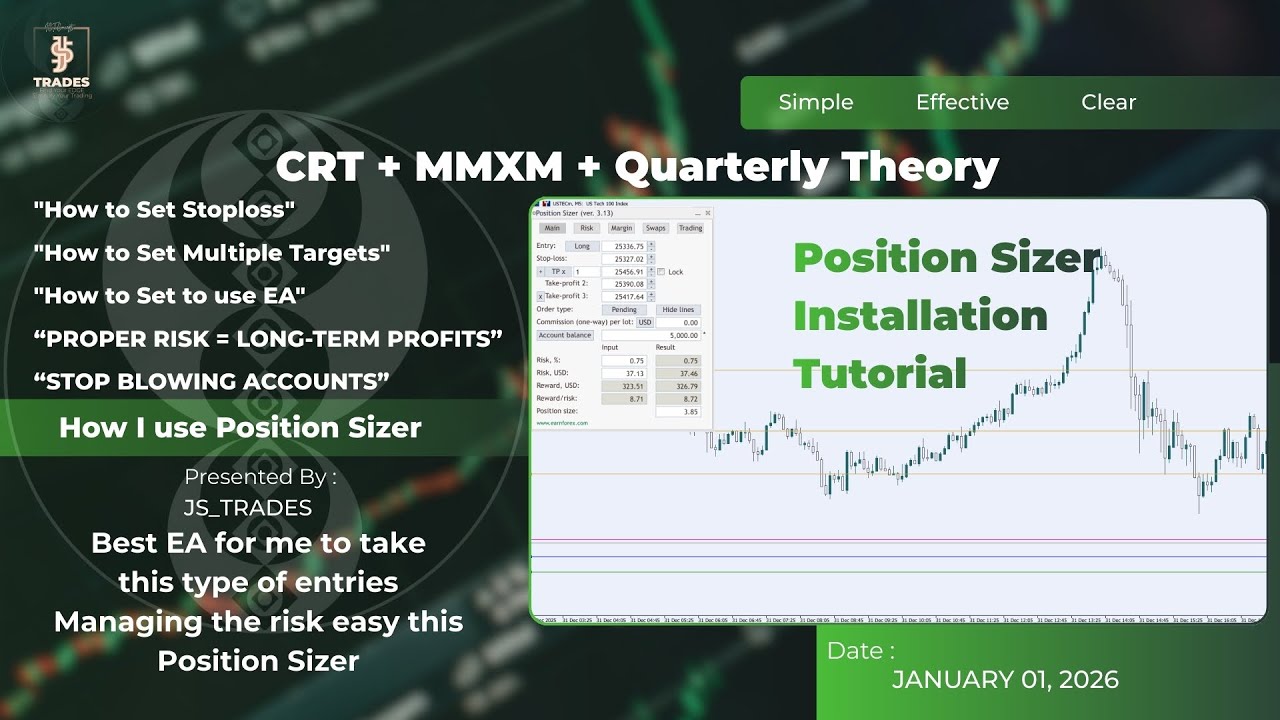 Position Sizer EA Tutorial | How to Install & Use Position Sizer in MT4/MT5 (Risk Management Guide)