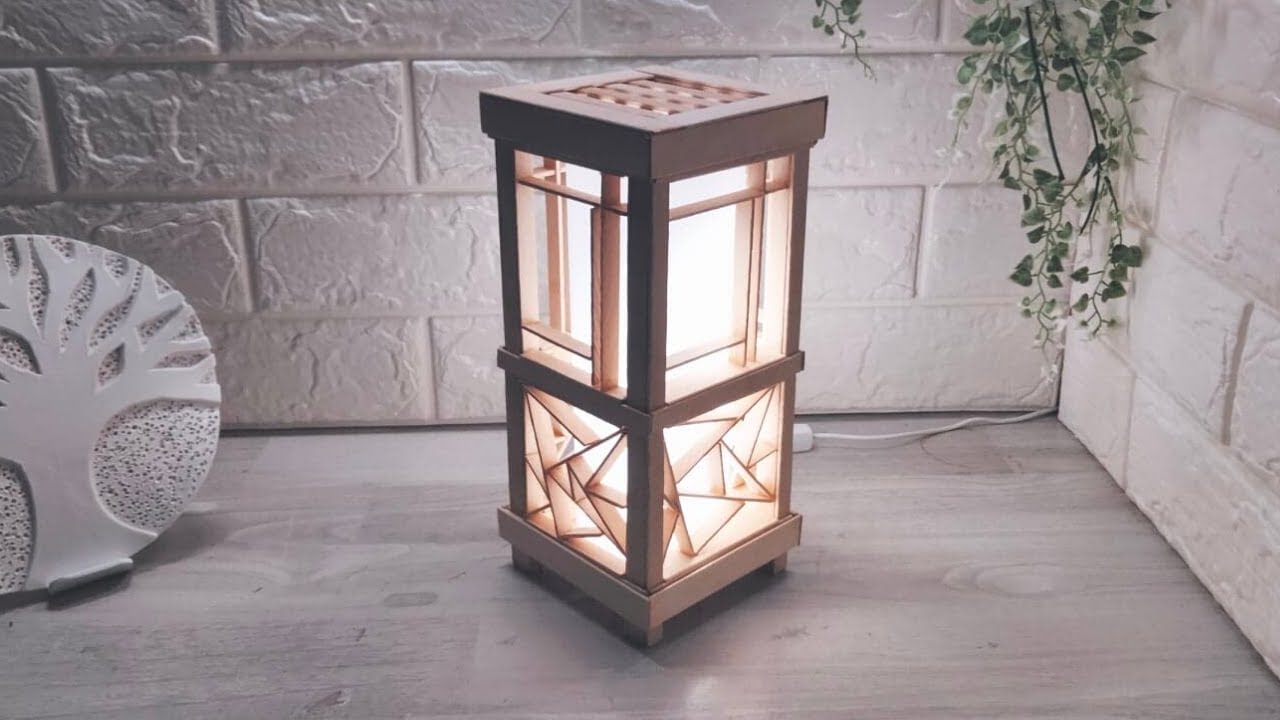 How to make a popsicle stick night light. DIY night lamp.