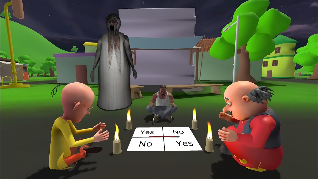 Franklin Motu Patlu Playing Charlie Charlie 👻 Game #indianbikesdriving3d