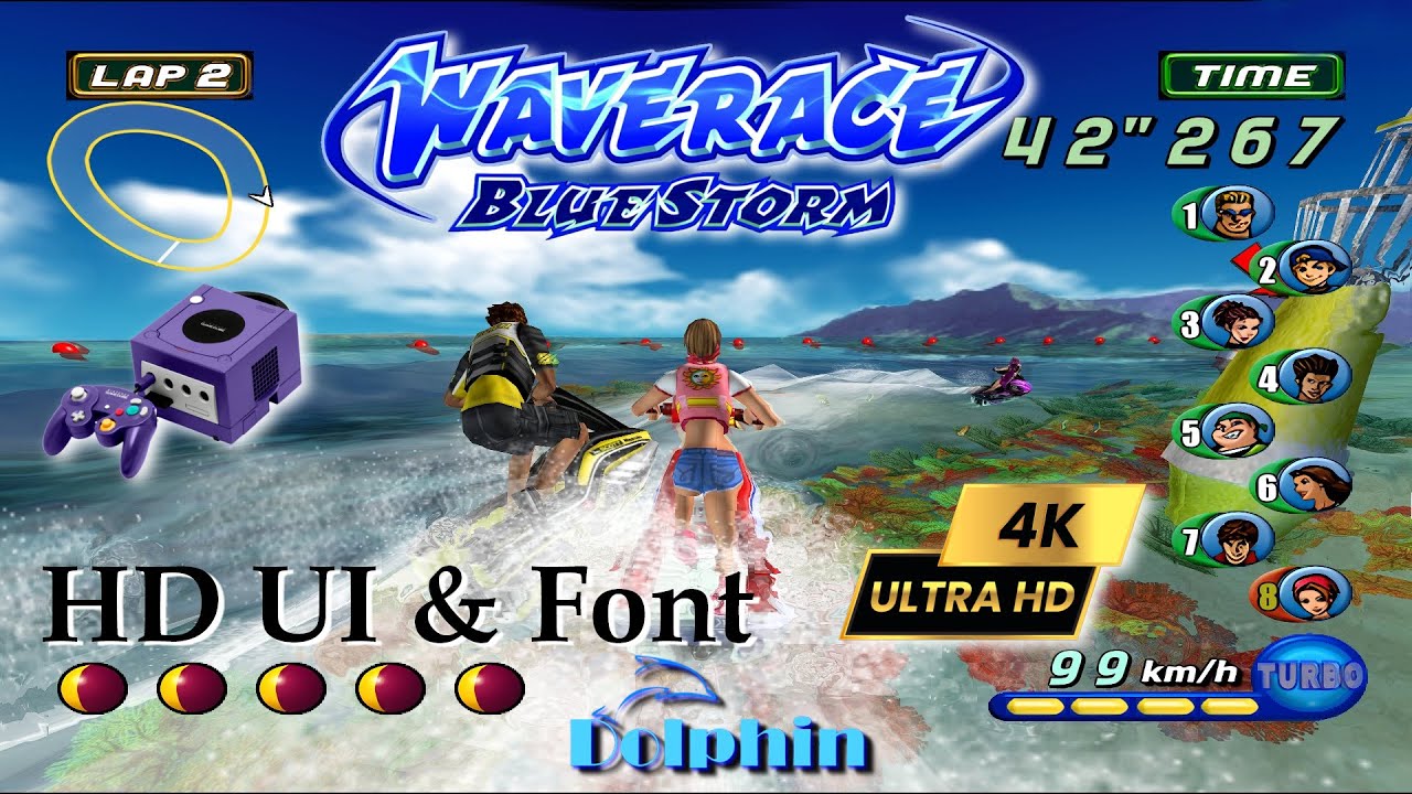 Wave Race: Blue Storm ~4K HD UI & Font Textures | Wii Dolphin | PC  RTX Widescreen RTX 4090 Testing