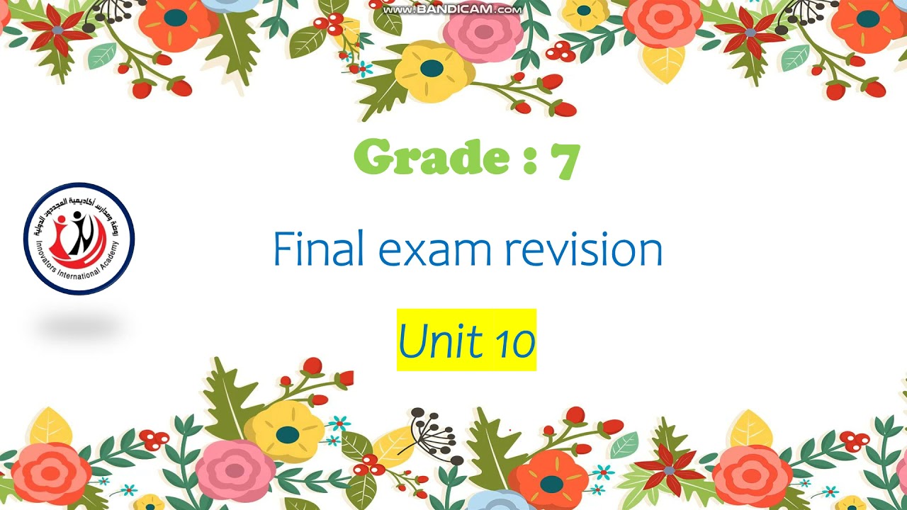 English world 7  / Revision of units 7+10