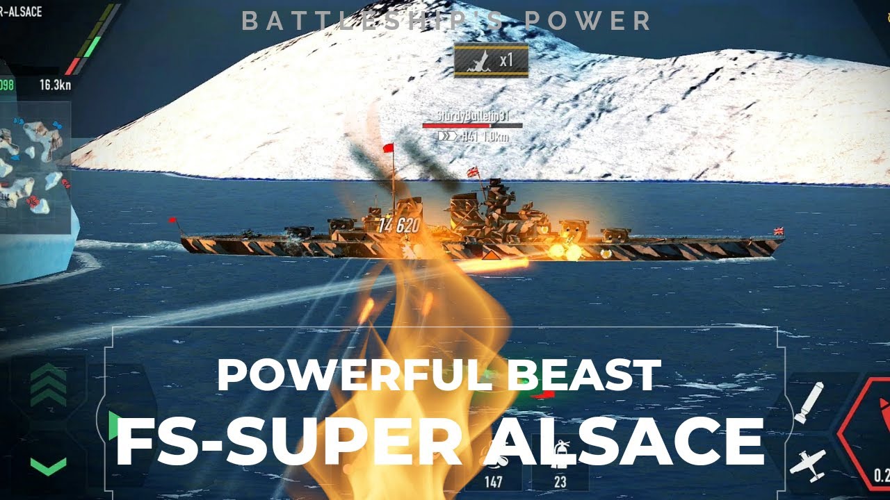 FS-SUPER ALSACE, 439K DM IN SINGLE GAME, THE POWER OF GIANT BATTLESHIP - BATTLE OF WARSHIPS