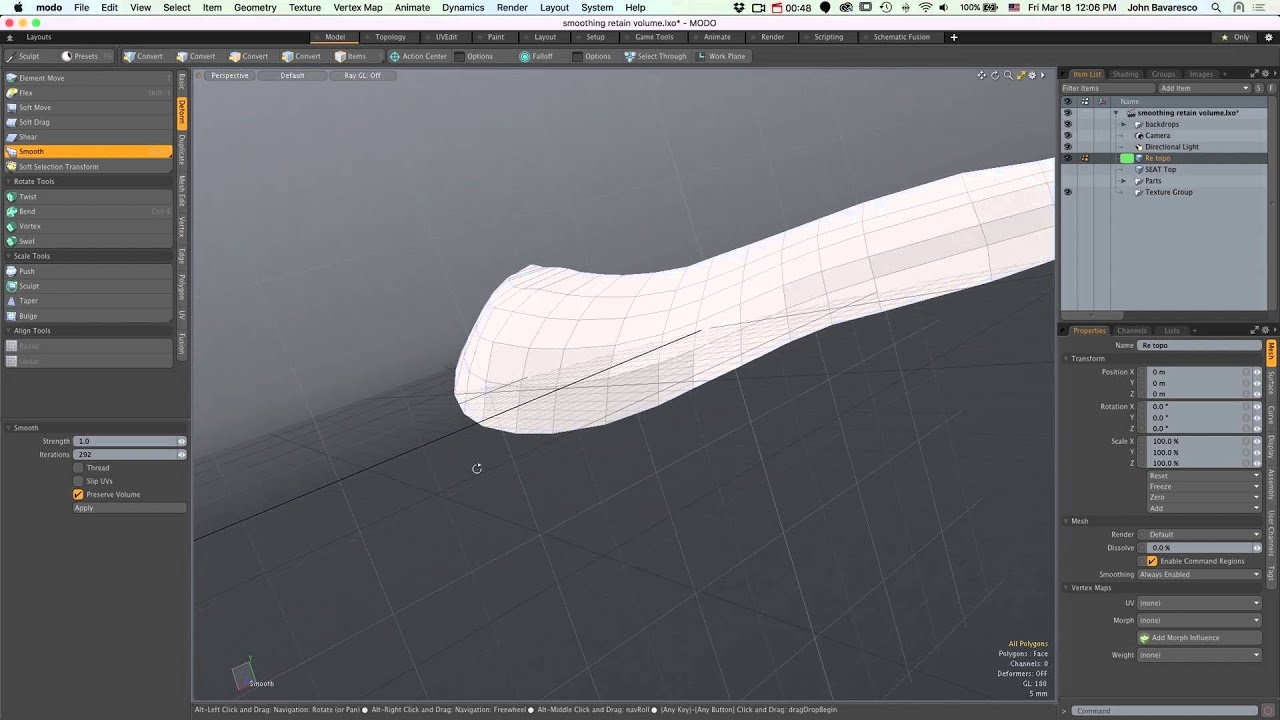 MODO 10 Quick Clip -- Smoothing, Retain Volume