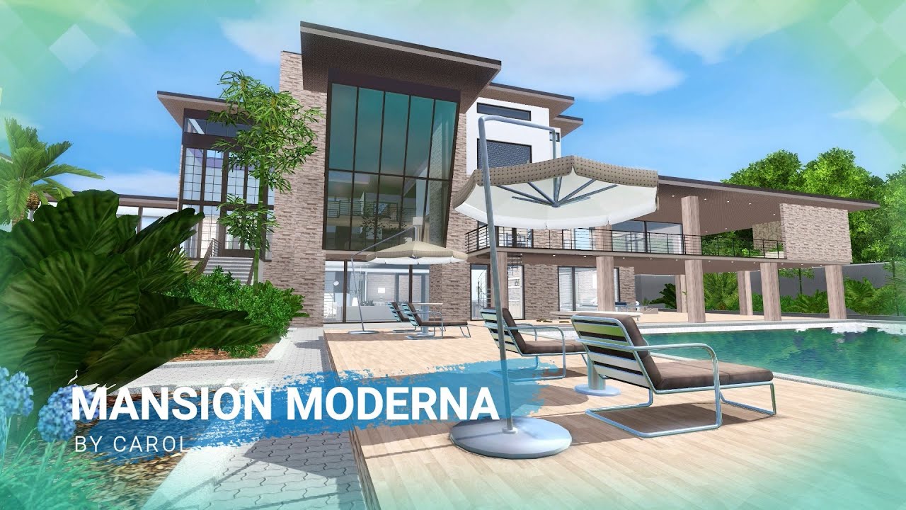Mansión moderna con desnivel Sims 3