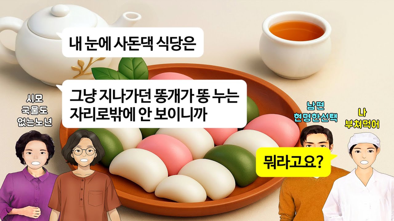 [깡냉이톡썰]기사식당 운영하는 친정집안 무시하던 시모,일하는 며느리 급하게 부르더니 아랫집 제사 음식 좀 얻어오라길래 부침개 두장 얻어다 시모 시누 싸대기 시원하게 날려주며 참교육