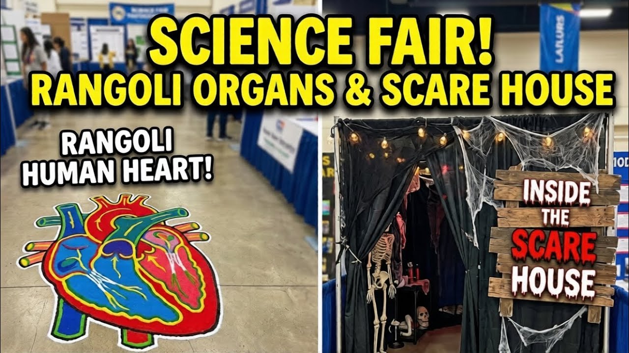 Amazing Science Fair Celebrations at Schoo Students Creative ProjectslRangoli bodyorgansl Jyothi NJ 