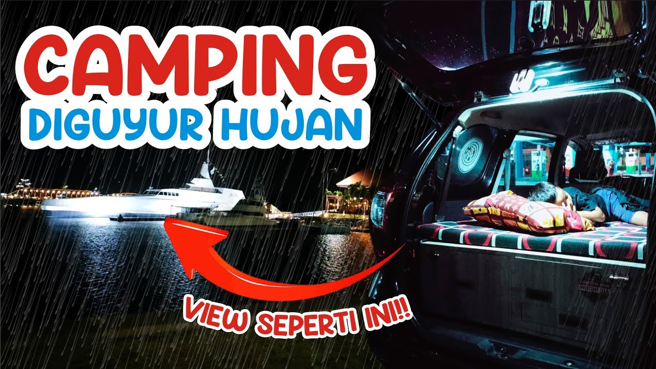 Xenia Campervan Jelajah Banyuwangi diguyur hujan dan angin