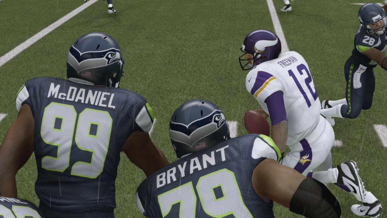 Madden 25 (PS4): Vikings vs Seahawks - 1st Half (Rain Game)