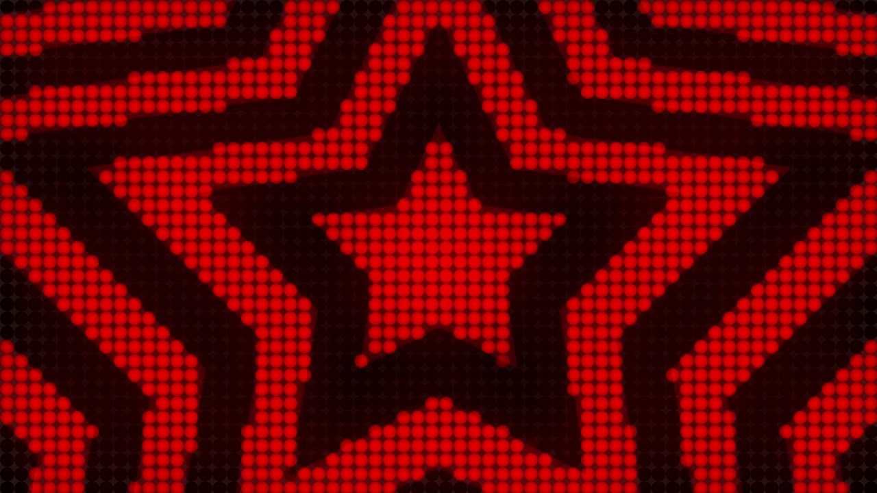 4K 1 Hour Red Star Tunnel Y2K Colorful Aesthetic LED Lights Background Video Screensaver